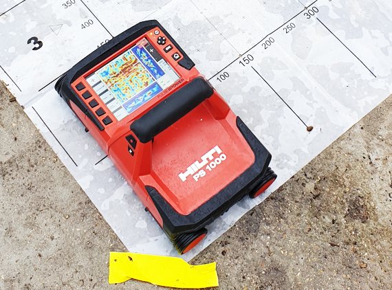Détection Hilti PS 1000 — repérage des armatures avant percement